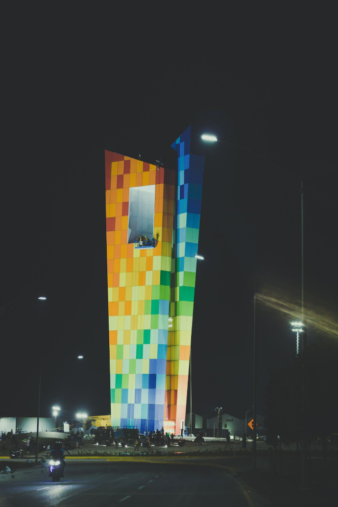 multicolored building near road